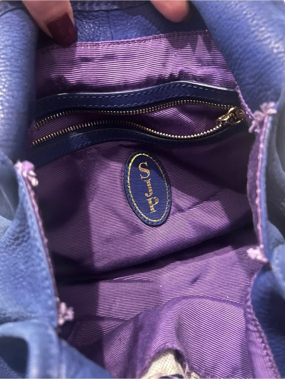 SJP by Sarah Jessica Parker Classic Large Cobalt Blue Leather Hobo Bag